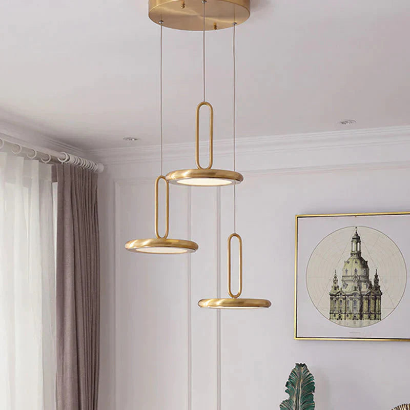 Pendant Light Ufo Disk Bedroom Copper Lamp Dining Room Hanging Ceiling Lamps Kitchen Modern Gold