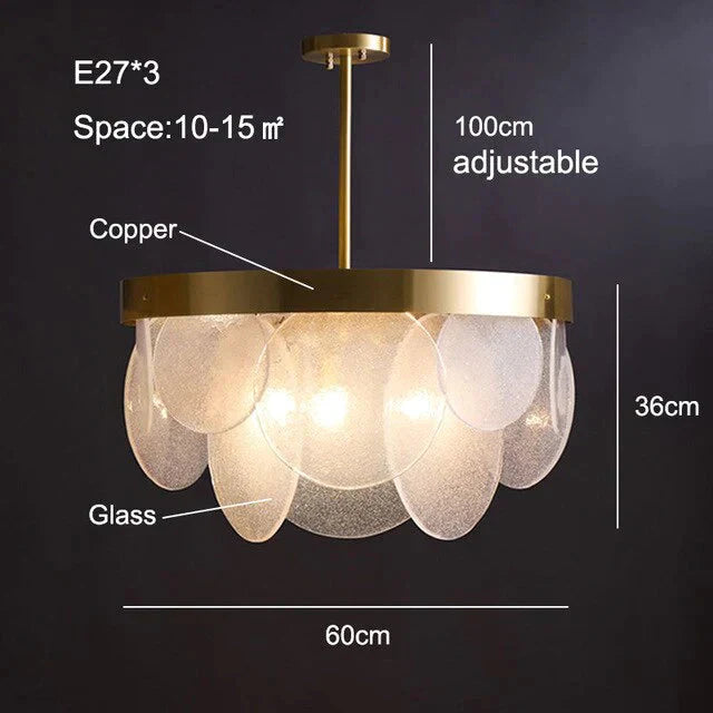 Luxury Brass Chandelier For Living Room Milky White Bubble Glass Plate Led Lamp Dining Modern