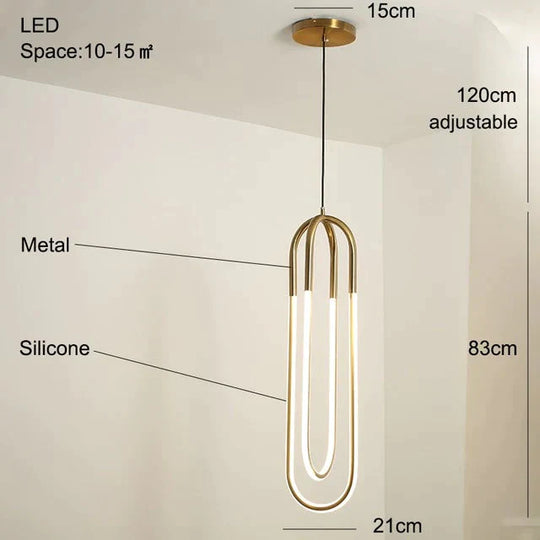 Modern Led Pendant Light Dining Room Hanging Lamps Home Fixtures Kitchen Living Gold Luminaire