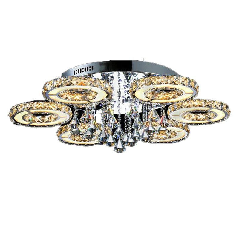 Modern Led Crystal Ceiling Lights For Living Room Luxury Lamp Bedroom Fixture Dining Silver Lighting