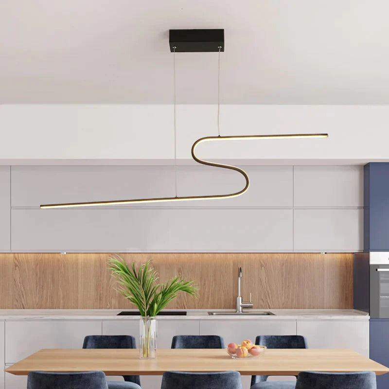 Z Shape Hanging Pendant Lights For Dining Room Kitchen Home Deco Black Or White Finish Lamp