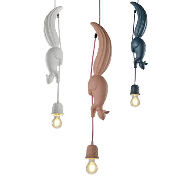 Led Hanglamp Squirrel Shape Nordic Creative Hanging Pendant Light Lamp For Dining Room Living Kids