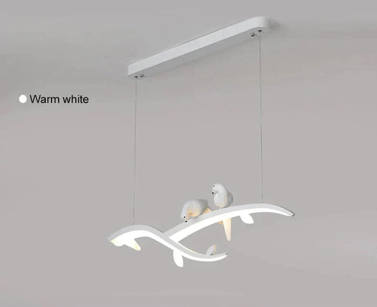 Modern Led Pendant Lights For Dining Room Kitchen Bar Shop Lamp White With Bird Free Shipping