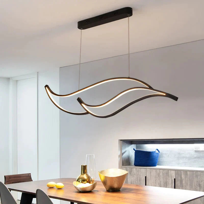 Modern Led Pendant Lights For Dining Room Kitchen Matte Black Or White Finish Żyrandol Lamp Fixture