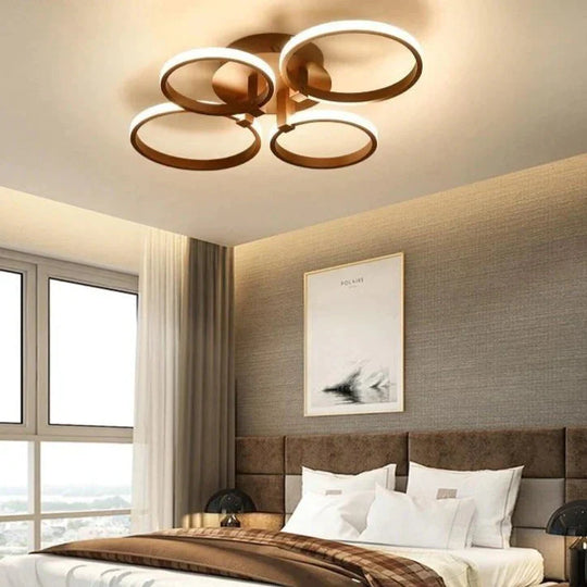 Modern Ceiling Lights Led Lamp For Living Room Bedroom White Coffee Color Surface Mounted Round