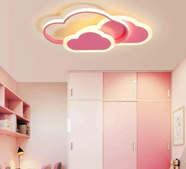 Kids Room Led Chandelier Light For Baby Bedroom New Modern Lamp With Remote Control White Pink