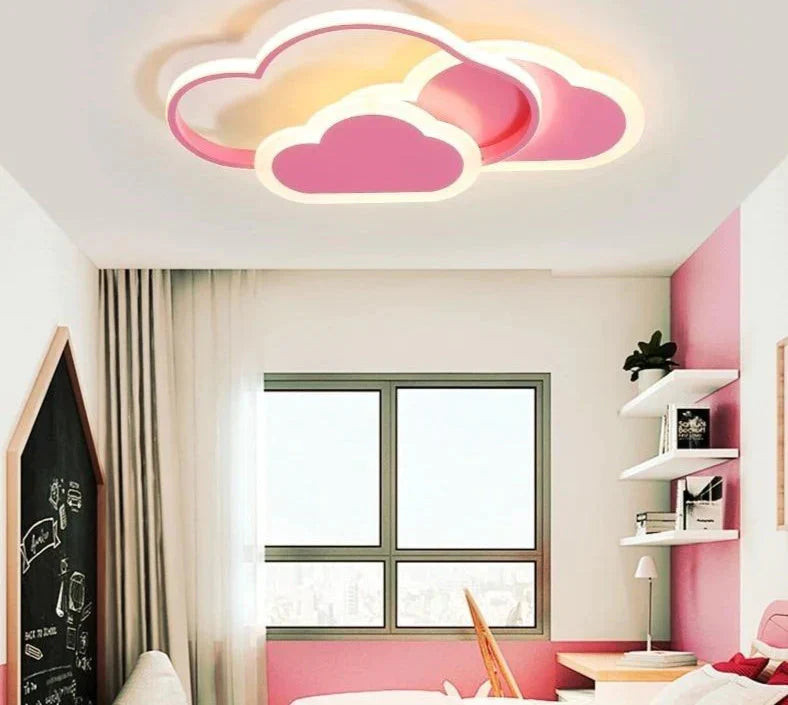 Kids Room Led Chandelier Light For Baby Bedroom New Modern Lamp With Remote Control White Pink