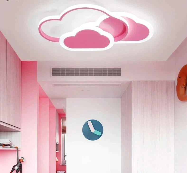 Kids Room Led Chandelier Light For Baby Bedroom New Modern Lamp With Remote Control White Pink