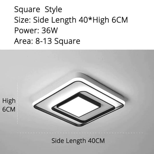 Modern Square/Rectangle Led Ceiling Light Living Room Bedroom Lighting Fixture Lamp Surface Mount