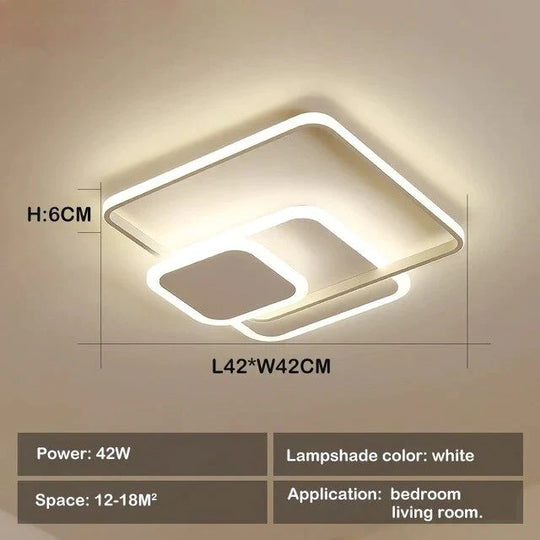 New Led Ceiling Lights Living Room Bedroom Round Square Lighting Fixtures Dimmable Modern Dome