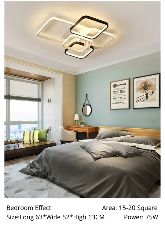 Black White Color Modern Led Ceiling Lights Creative For Living Room Dimmable Dome Lamp Fixture