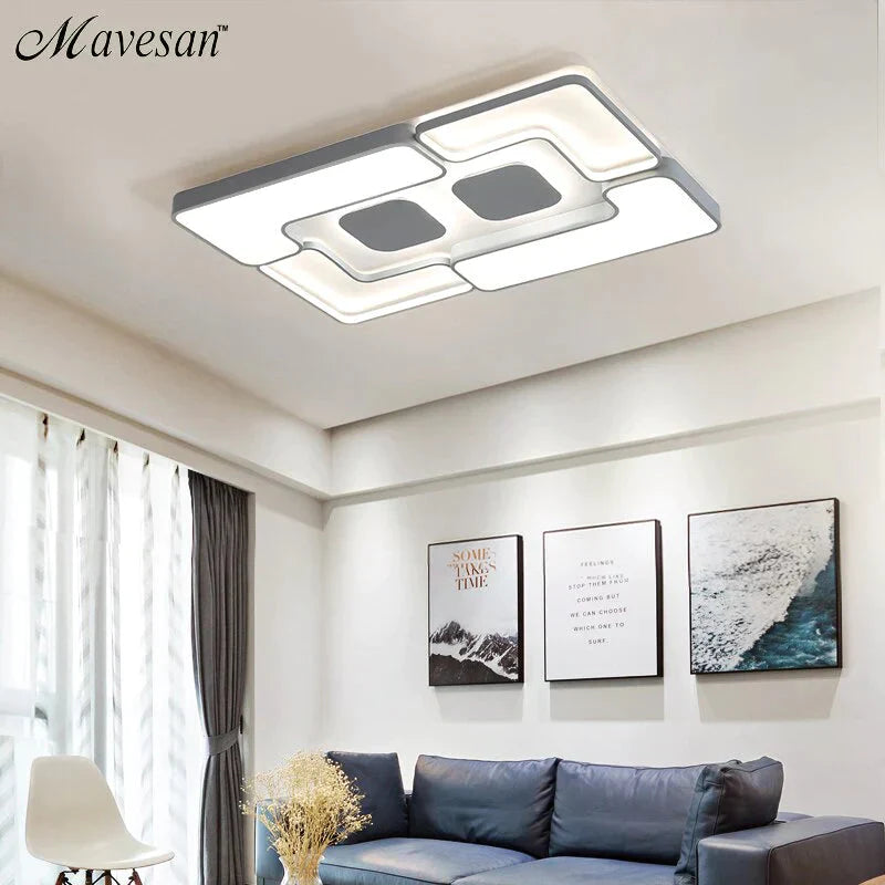 Led Ceiling Lights White/Grey Body Modern Living Room For Bedroom Support Remote Control Led Lamps