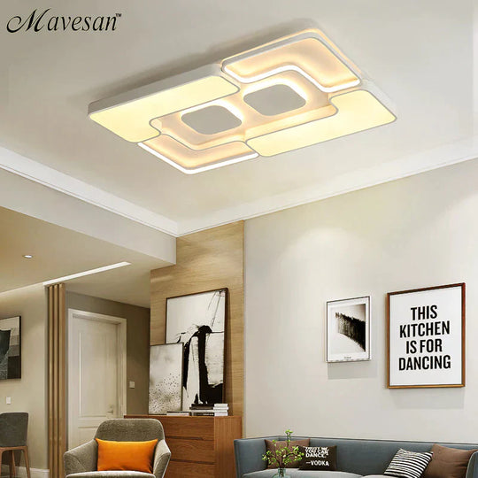 Led Ceiling Lights White/Grey Body Modern Living Room For Bedroom Support Remote Control Led Lamps