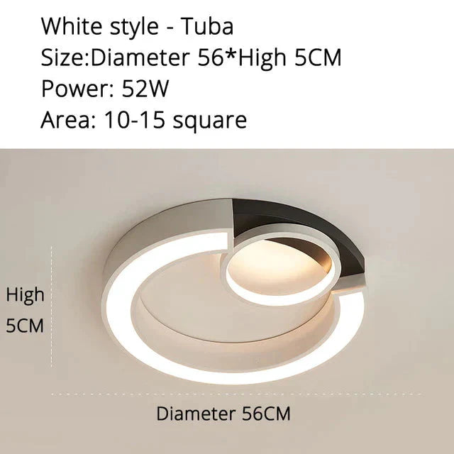 Modern White/Black Style Led Ceiling Lights Mounted Lamp Living Room Bedroom Fixture Remote Control