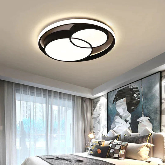 Modern Led Ceiling Light Round Simple Decoration Rc Dimmable Fixtures For Dining Bed Living Room