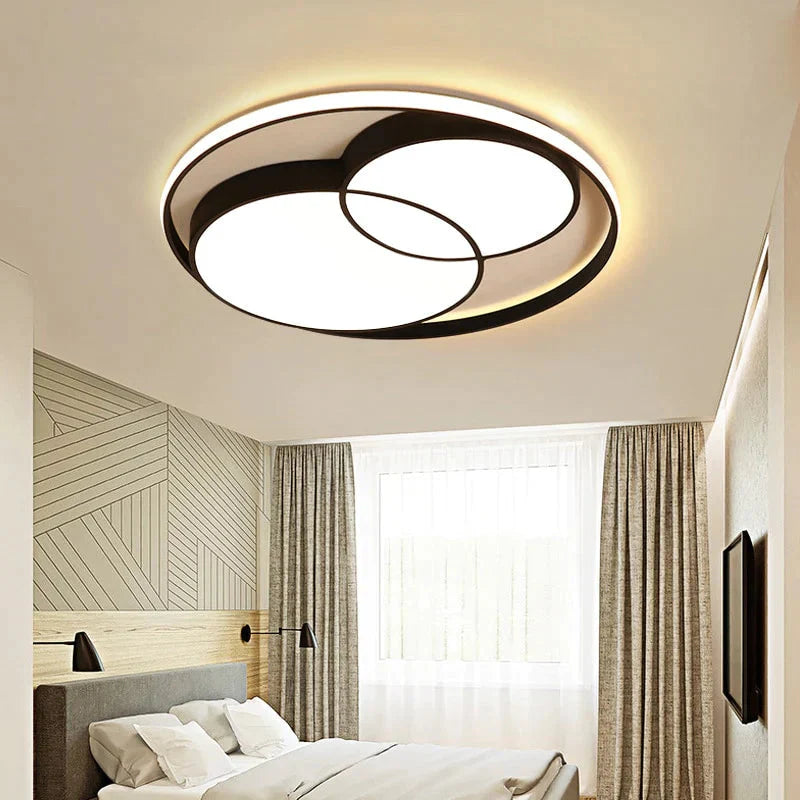 Modern Led Ceiling Light Round Simple Decoration Rc Dimmable Fixtures For Dining Bed Living Room