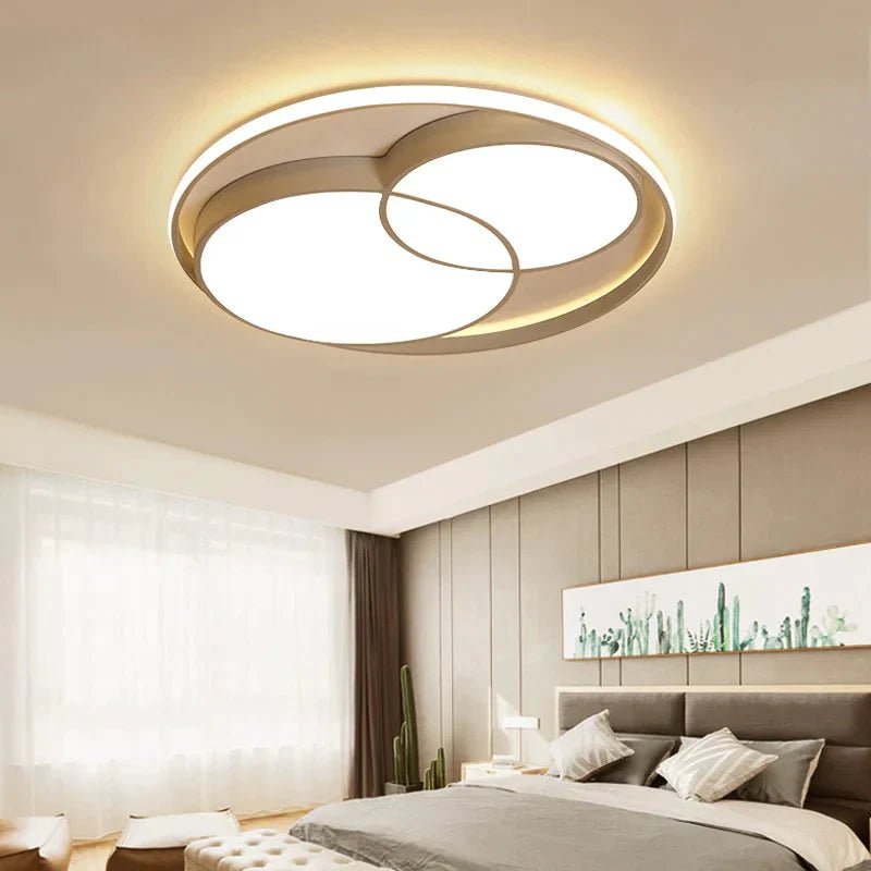 Modern Led Ceiling Light Round Simple Decoration Rc Dimmable Fixtures For Dining Bed Living Room