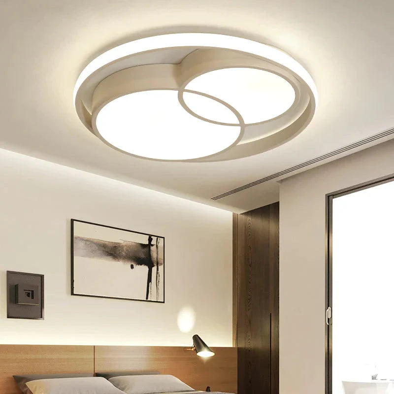 Modern Led Ceiling Light Round Simple Decoration Rc Dimmable Fixtures For Dining Bed Living Room