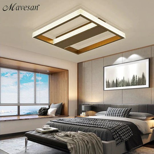 Modern Round/Square Acrylic Led Ceiling Lamps Living Room Bedroom Dimmable Remote Control Light