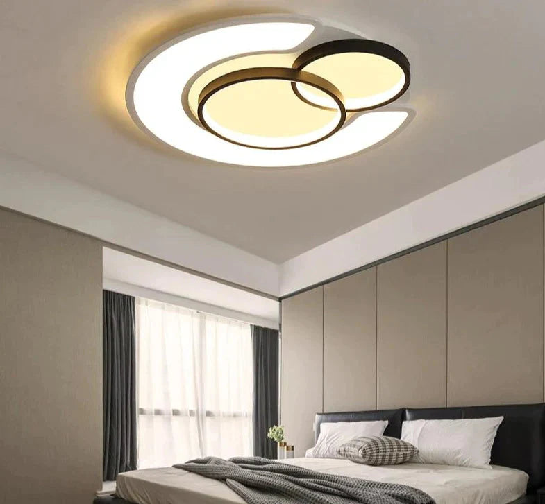 Modern Led Ceiling Light Round Simple Decoration Rc Dimmable Fixtures For Dining Bed Living Room