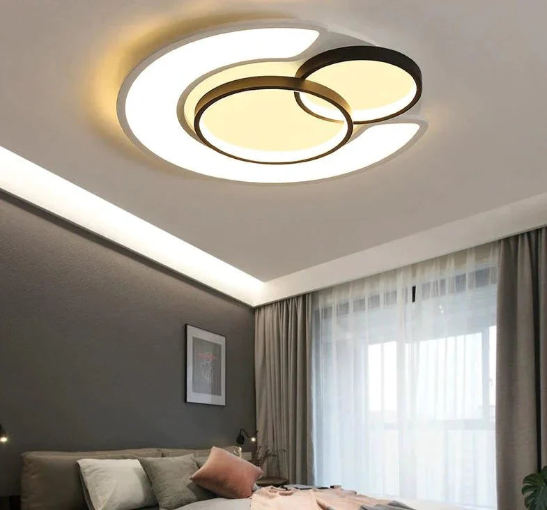 Modern Led Ceiling Light Round Simple Decoration Rc Dimmable Fixtures For Dining Bed Living Room