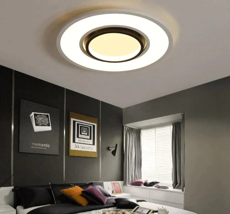 Modern Led Ceiling Light Round Simple Decoration Rc Dimmable Fixtures For Dining Bed Living Room