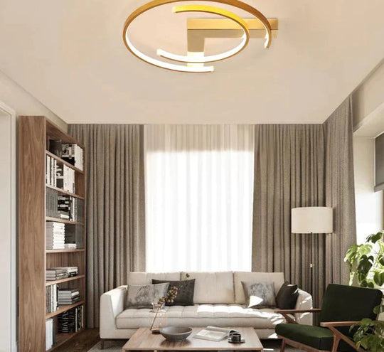 Led Ceiling Lights Gold Body Modern Living Room For Bedroom Support Remote Control Led Lamps