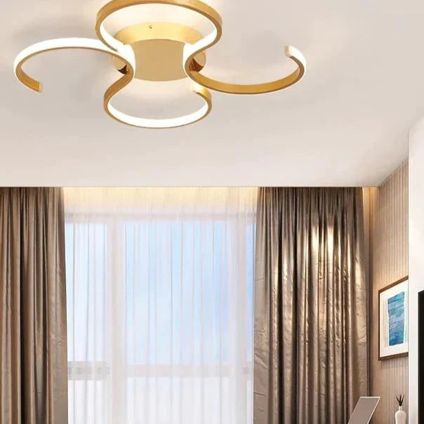 Led Ceiling Lights Gold Body Modern Living Room For Bedroom Support Remote Control Led Lamps