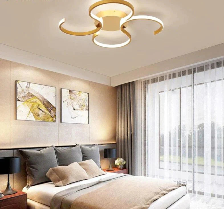 Led Ceiling Lights Gold Body Modern Living Room For Bedroom Support Remote Control Led Lamps