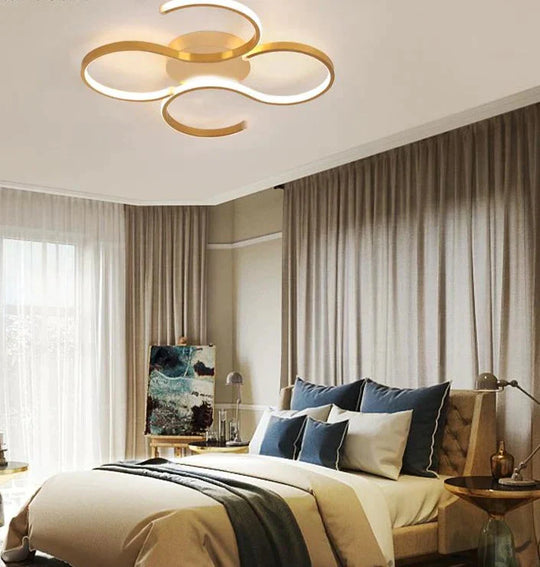 Led Ceiling Lights Gold Body Modern Living Room For Bedroom Support Remote Control Led Lamps