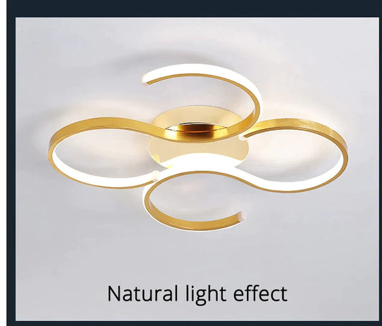 Led Ceiling Lights Gold Body Modern Living Room For Bedroom Support Remote Control Led Lamps