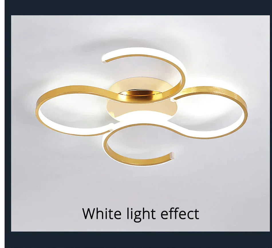 Led Ceiling Lights Gold Body Modern Living Room For Bedroom Support Remote Control Led Lamps