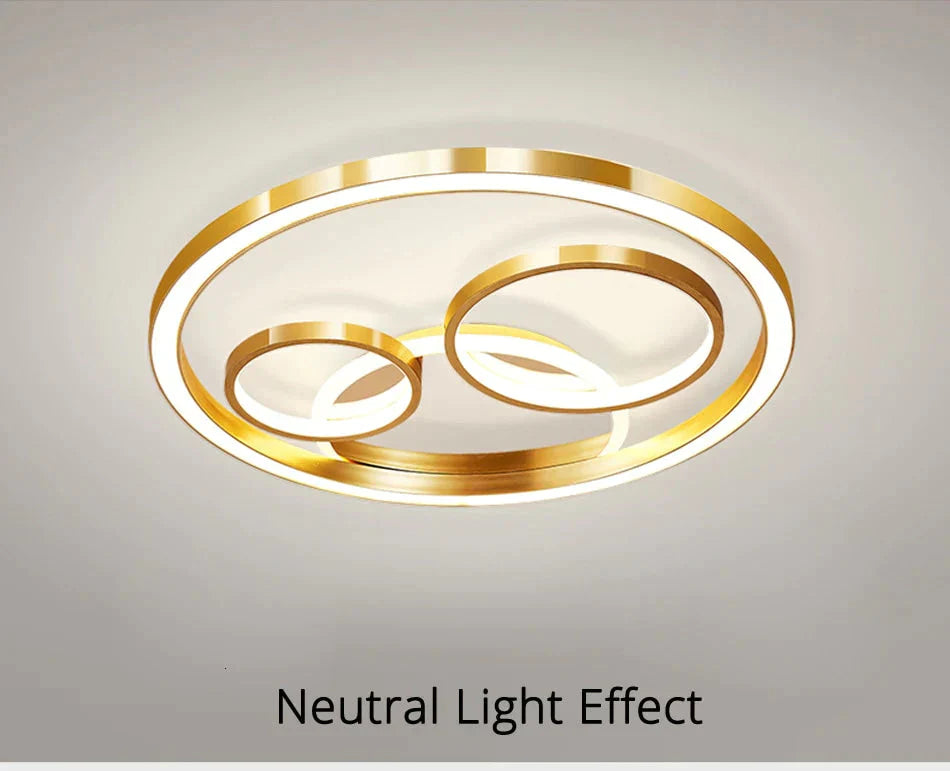 Light Luxury Round Bedroom Lamp Room Warm Romantic Modern Minimalist Bright Super Gold Aluminum Led