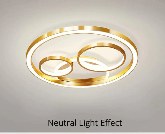 Light Luxury Round Bedroom Lamp Room Warm Romantic Modern Minimalist Bright Super Gold Aluminum Led