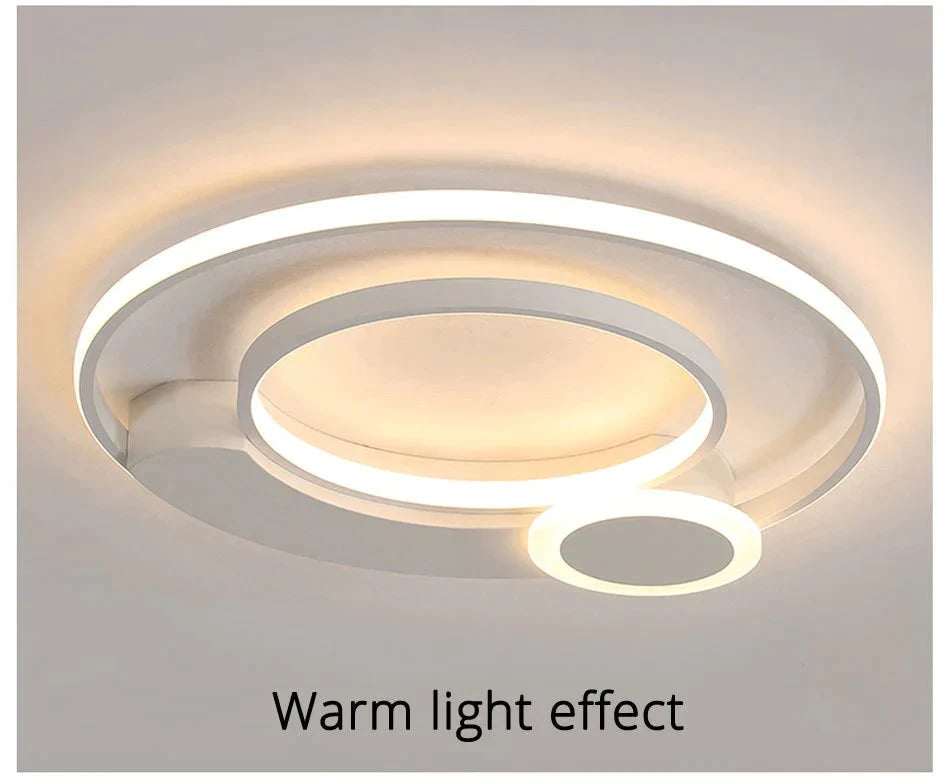 New Modern Led Ceiling Lights For Living Room Bedroom White With Black Surface Mounted Lighting