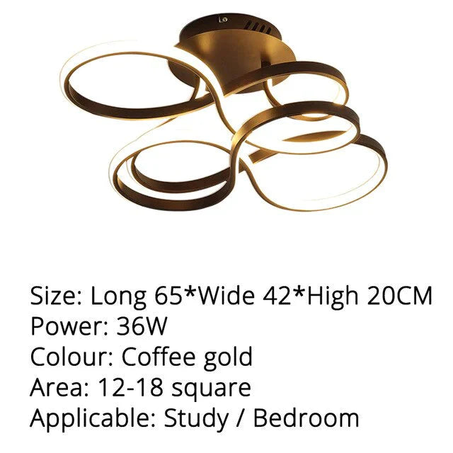 Modern Ceiling Lights White/Gold/Coffee Color Led Lamp For Living Room Bed Study Surface Mounted