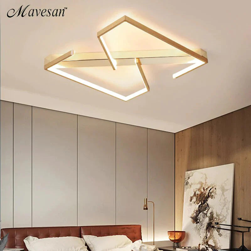 New Gold Body Ceiling Lights For Living Room Bedroom Led Lustres Large Lighting Fixtures Led Lamp