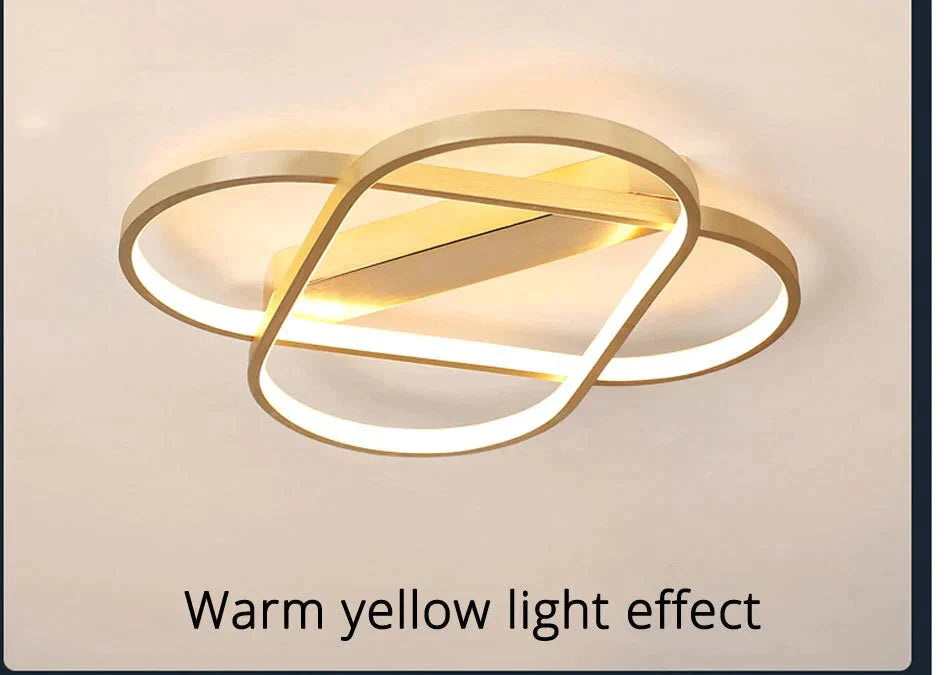 New Gold Body Ceiling Lights For Living Room Bedroom Led Lustres Large Lighting Fixtures Led Lamp