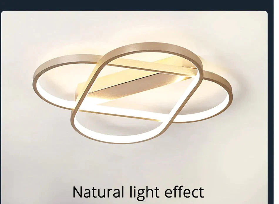 New Gold Body Ceiling Lights For Living Room Bedroom Led Lustres Large Lighting Fixtures Led Lamp