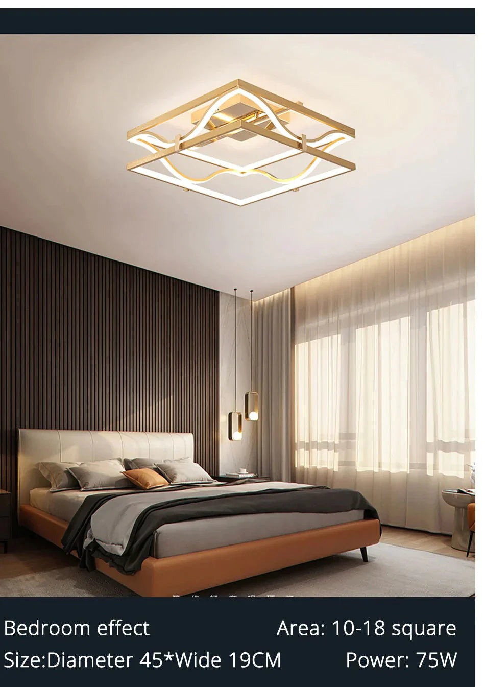 Led Ceiling Lights Gold Body Round/Square For Bedroom Support Remote Control Led Lamps