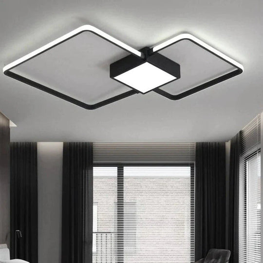 Remote Control Lamp Ceiling Led White Or Black Frame For Home Decorative Living Room 46W 56W