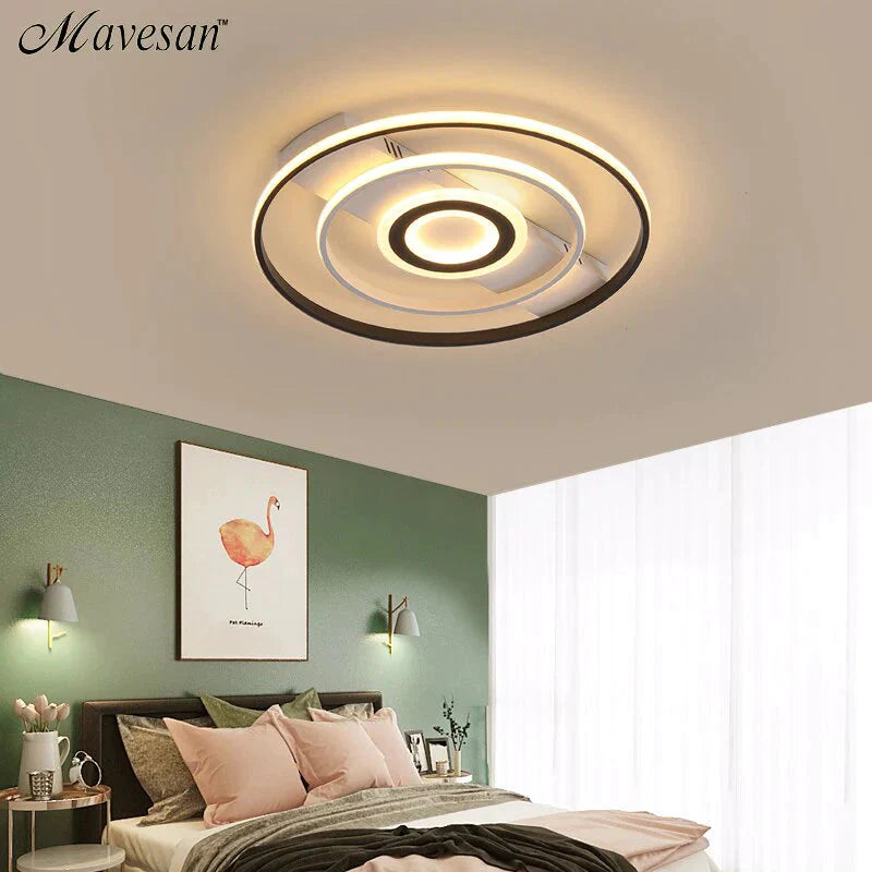 Modern Rectangle/Square/Circle Acrylic Led Ceiling Light White Color Black Remote Control For