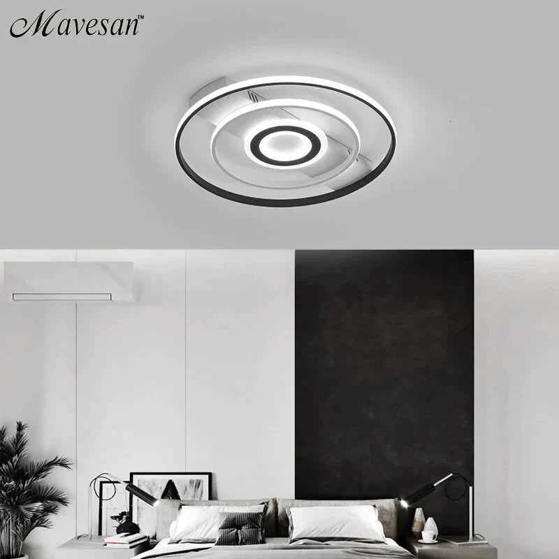 Modern Rectangle/Square/Circle Acrylic Led Ceiling Light White Color Black Remote Control For