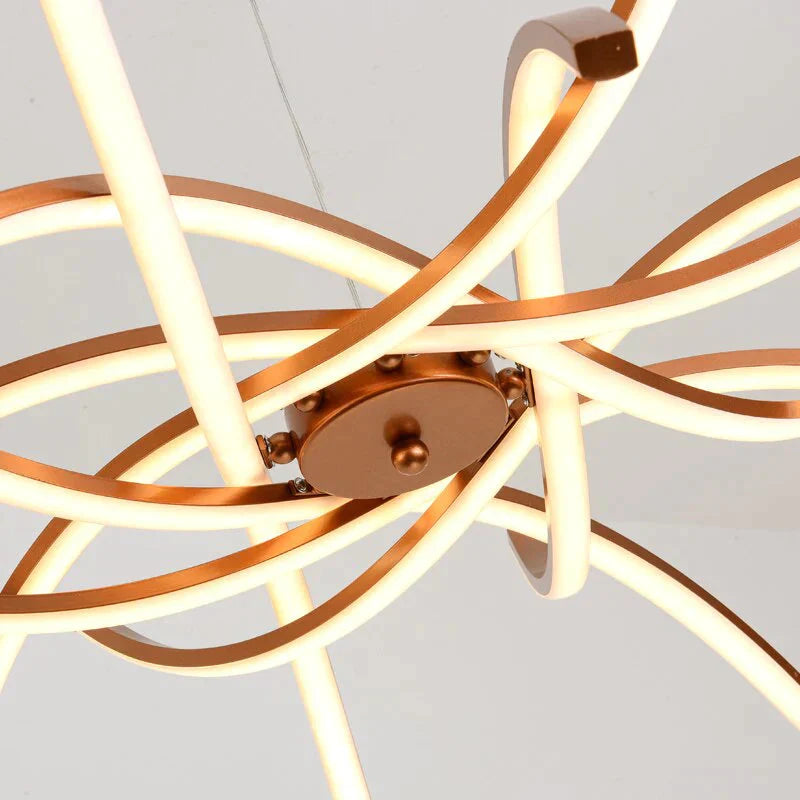 Simple Led Pendant Lights Gold Lamp For Living Room Lustre