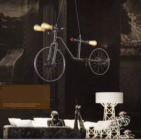 Creative Retro Bicycle Chandelier Industrial Wind Iron Art Craft Light Restaurant/Bar/Cafe