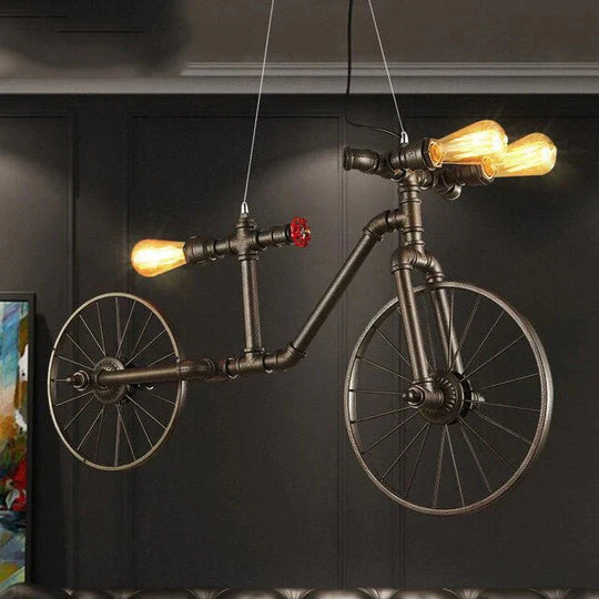 Creative Retro Bicycle Chandelier Industrial Wind Iron Art Craft Light Restaurant/Bar/Cafe