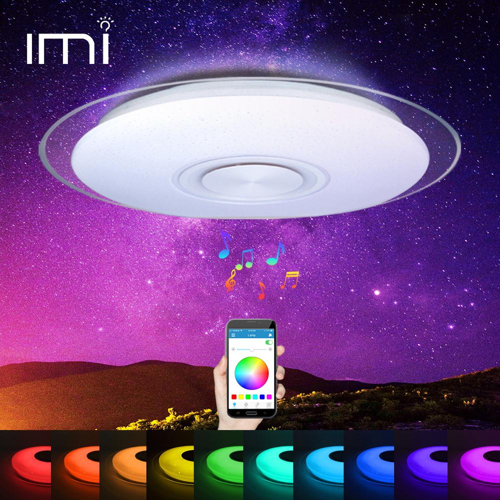 Rgb Mordern Led Ceiling Light Dimmable App Remote Control Bluetooth & Music Speaker Colorful