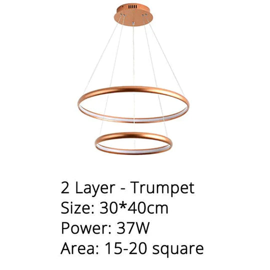 Modern Creative Led Pendant Lights For Living Room Restaurant Bed Aluminum Luminaria Lamp 2Layer