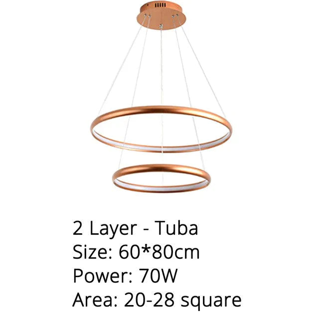 Modern Creative Led Pendant Lights For Living Room Restaurant Bed Aluminum Luminaria Lamp 2Layer