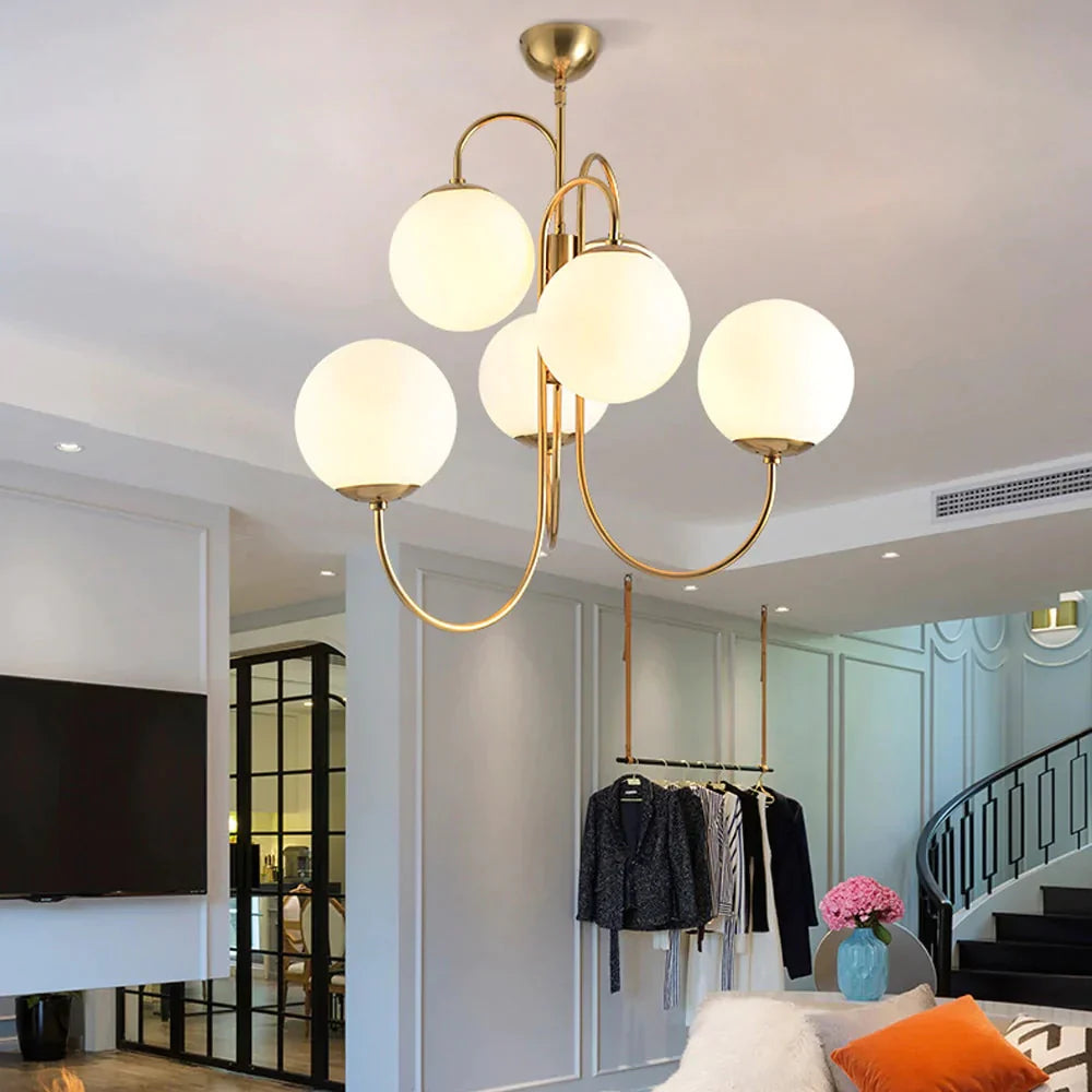 White Glass Pendant Light Loft Hanging Lamp Fixtures E27/E26 Led Hang Lights For Kitchen Restaurant